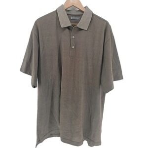 Daniel Cremieux Signature Collection Polo Mens XL Blue Striped Mercerized Cotton